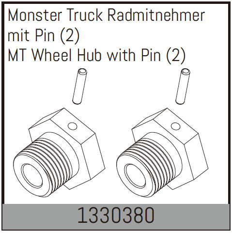 Absima Monster Truck Radmitnehmer mit Pin (2 St.)