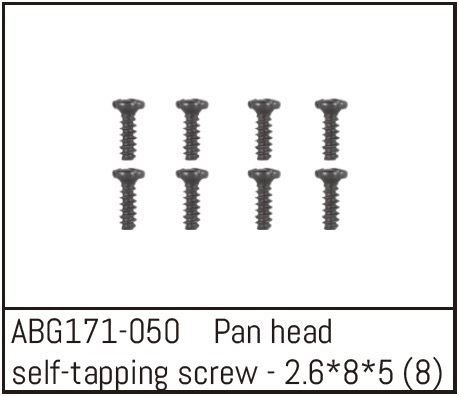 Absima Pan Head Self-tapping Screw M2.6*8*5 (8PCS)