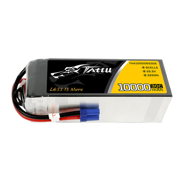 Tattu 10000MAH 22.2V 30C 6S1P Lipo Battery Pack with EC5 Plug