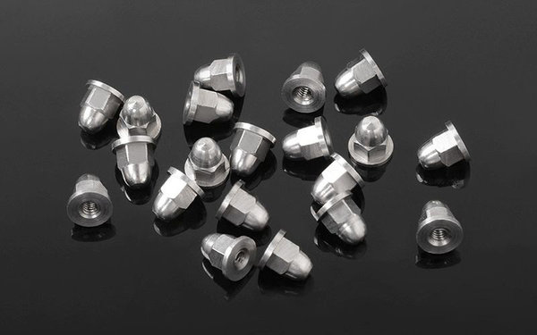 RC4WD M2.5 Flanged Acorn Nuts (Silver)