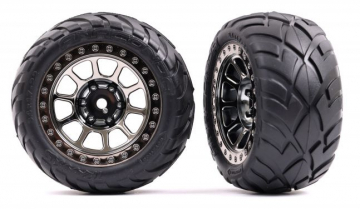 Traxxas Tires & Wheels Anaconda / Black Chrome 2.2" Rear (2)