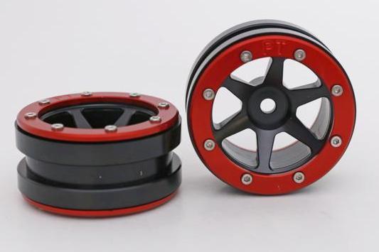 METSAFIL - Beadlock Wheels PT- Slingshot Schwarz/Rot 1.9 (2 St.)