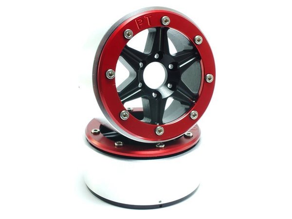 METSAFIL - Beadlock Wheels SIXSTAR schwarz/rot 1.9 (2 St.) ohne Radnabe