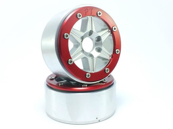 METSAFIL - Beadlock Wheels SIXSTAR silber/rot 1.9 (2 St.) ohne Radnabe
