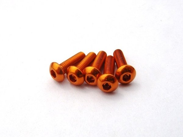 Hiro Seiko Alloy Hex Socket Button Head Screw M3x12  [Orange] ( 5 pcs)